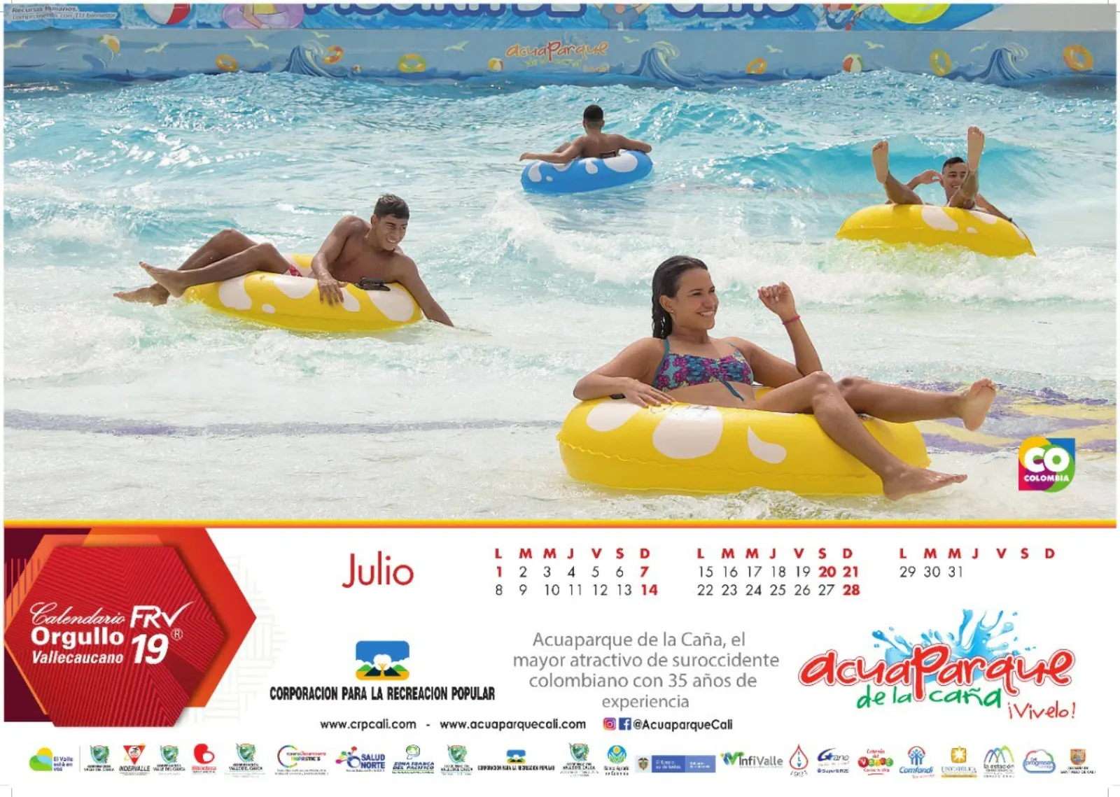 Calendario Orgullo Vallecaucano — Acuaparque de la Caña